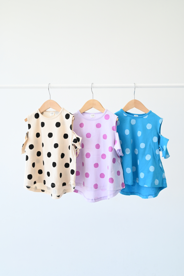 ドットオフショルダー Tシャツ