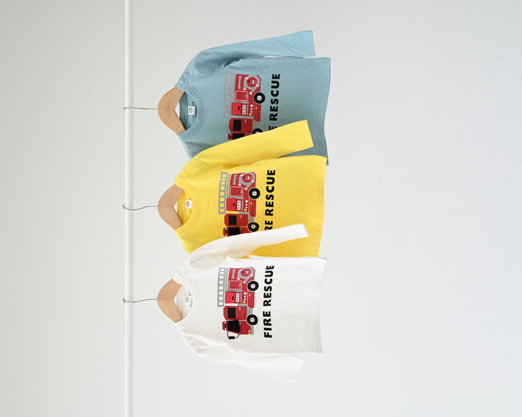 消防車 ロングTシャツ